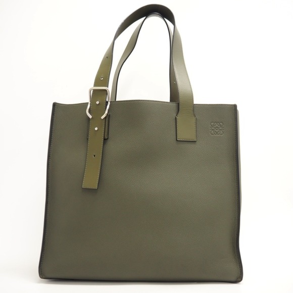Loewe Handbags - LOEWE Anagram Buckle Tote Bag Khaki Women's